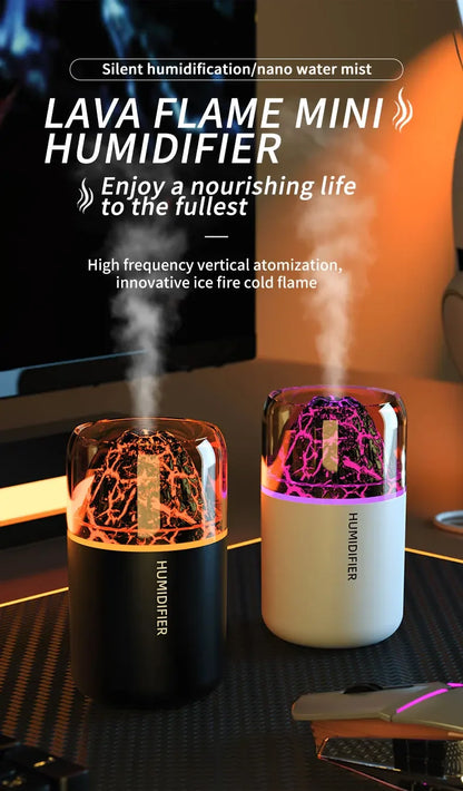 The Simulated Volcanic 180ML Air Humidifier Aromatherapy Aroma Diffuser Essential Oil with Colorful Lights for Home Car Bedroom