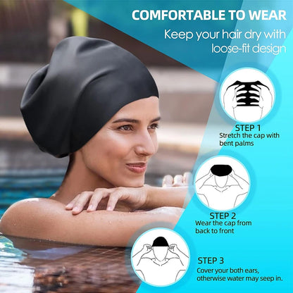 Soft, Comfortable Adult Swimming Cap for Thick Hair