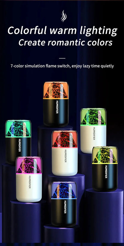 The Simulated Volcanic 180ML Air Humidifier Aromatherapy Aroma Diffuser Essential Oil with Colorful Lights for Home Car Bedroom